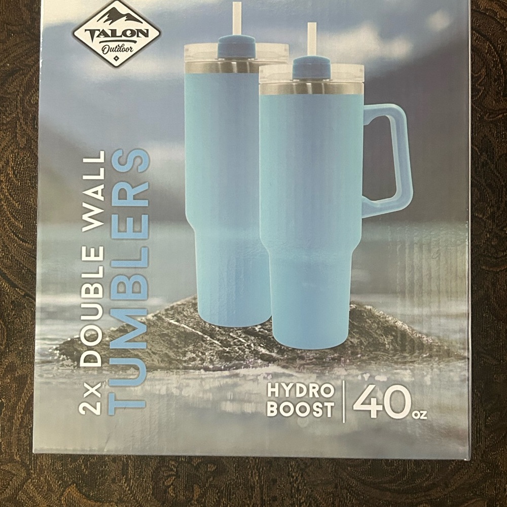 Outdoor Blue Double Wall Tumblers - Set of 2